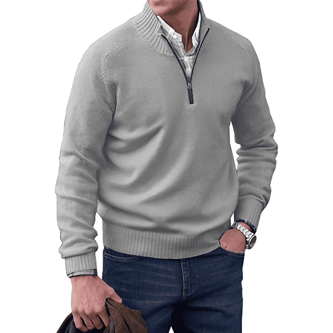 Marvin™ Cashmere Quarter Zip Sweater