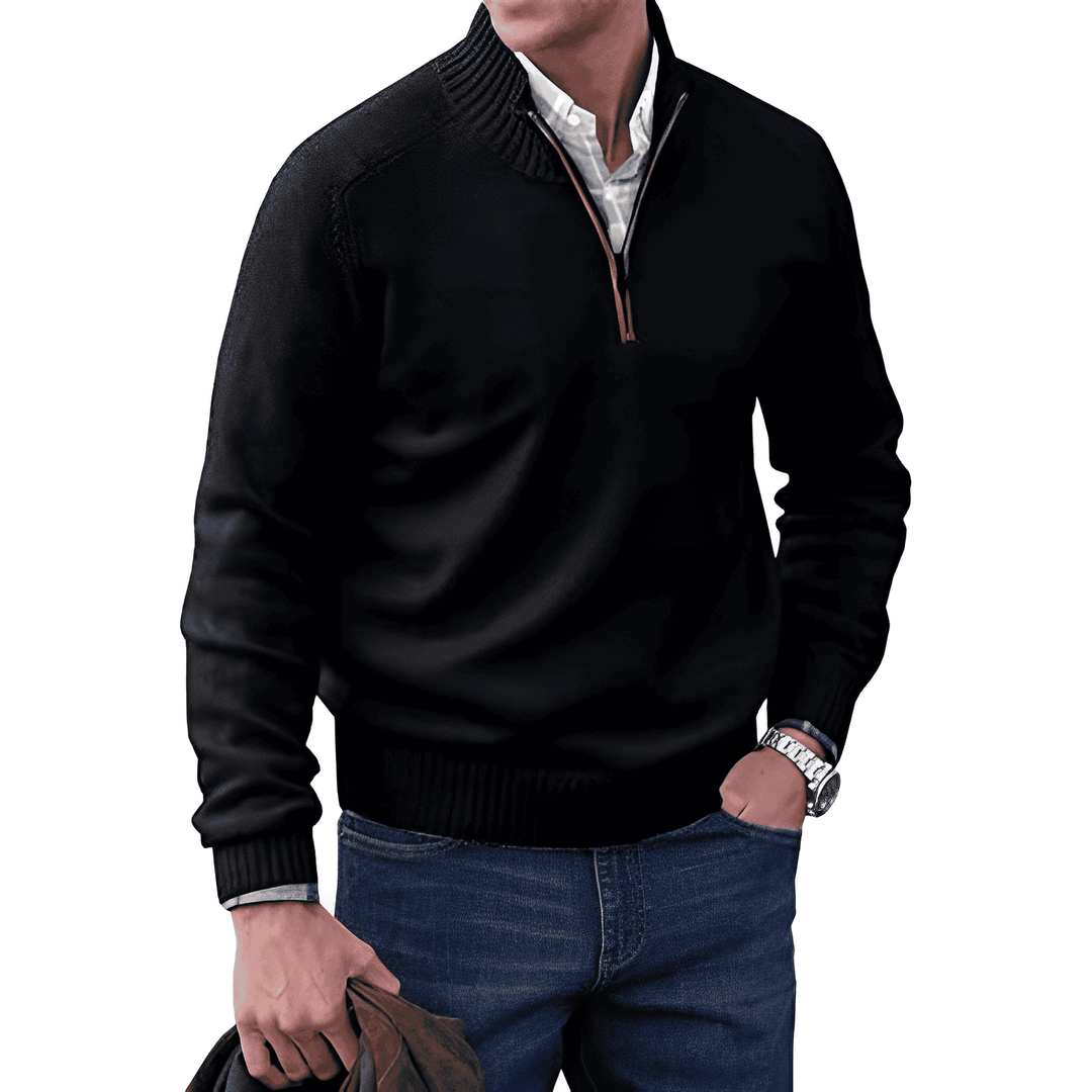 Marvin™ Cashmere Quarter Zip Sweater