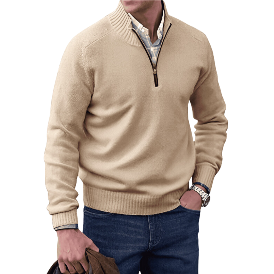 Marvin™ Cashmere Quarter Zip Sweater